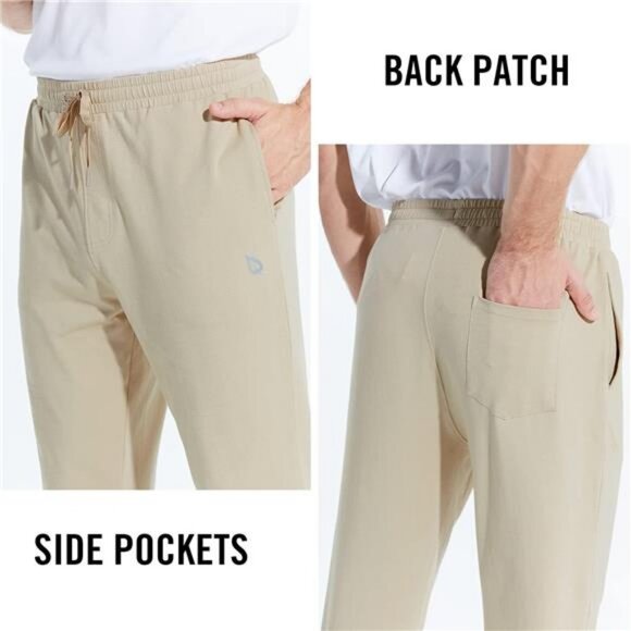 Men's 27"/30" Cotton Sweatpants Sports Running Hiking Joggers Pants 7/8 Length - Picture 3 of 6